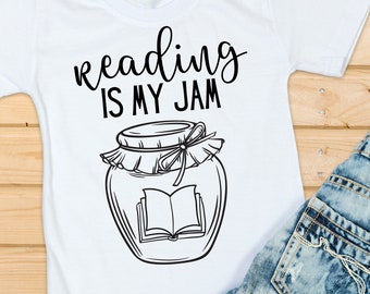 Reading Is My Jam Teacher T-Shirt, Book Lover Tee