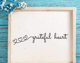 Live Each Day with a Grateful Heart | Gratitude Print | Thanksgiving | Give Thanks | Gratitude | Blessed | Simple and Lovely Print