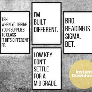 Middle School Bulletin Board, Gen-Z Slang, Funny Classroom