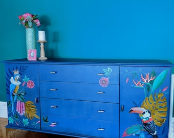 Sold sold example of my work. Tropical sideboard