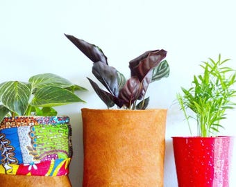 Handmade Ugandan Barkcloth Plant Pot | Sustainable African Decor, Rustic Planter Cover