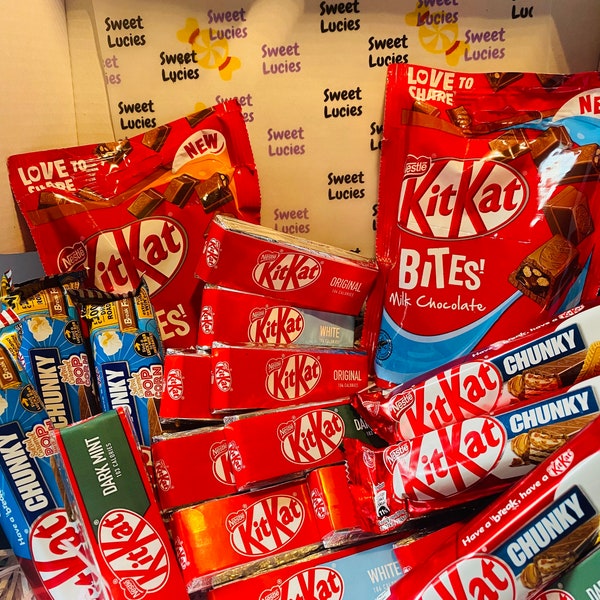 Biscuit blanc MEGA KITKAT Inc/Cadeau pour elle/Cadeau pour lui/Panier de Noël/Amant de biscotte/Remplissage de bas/Cadeau d'anniversaire/Fête des pères