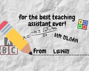 Best Teaching Assistant Chocolate Bar Wrapper DIGITAL DOWNLOAD Ready to print
