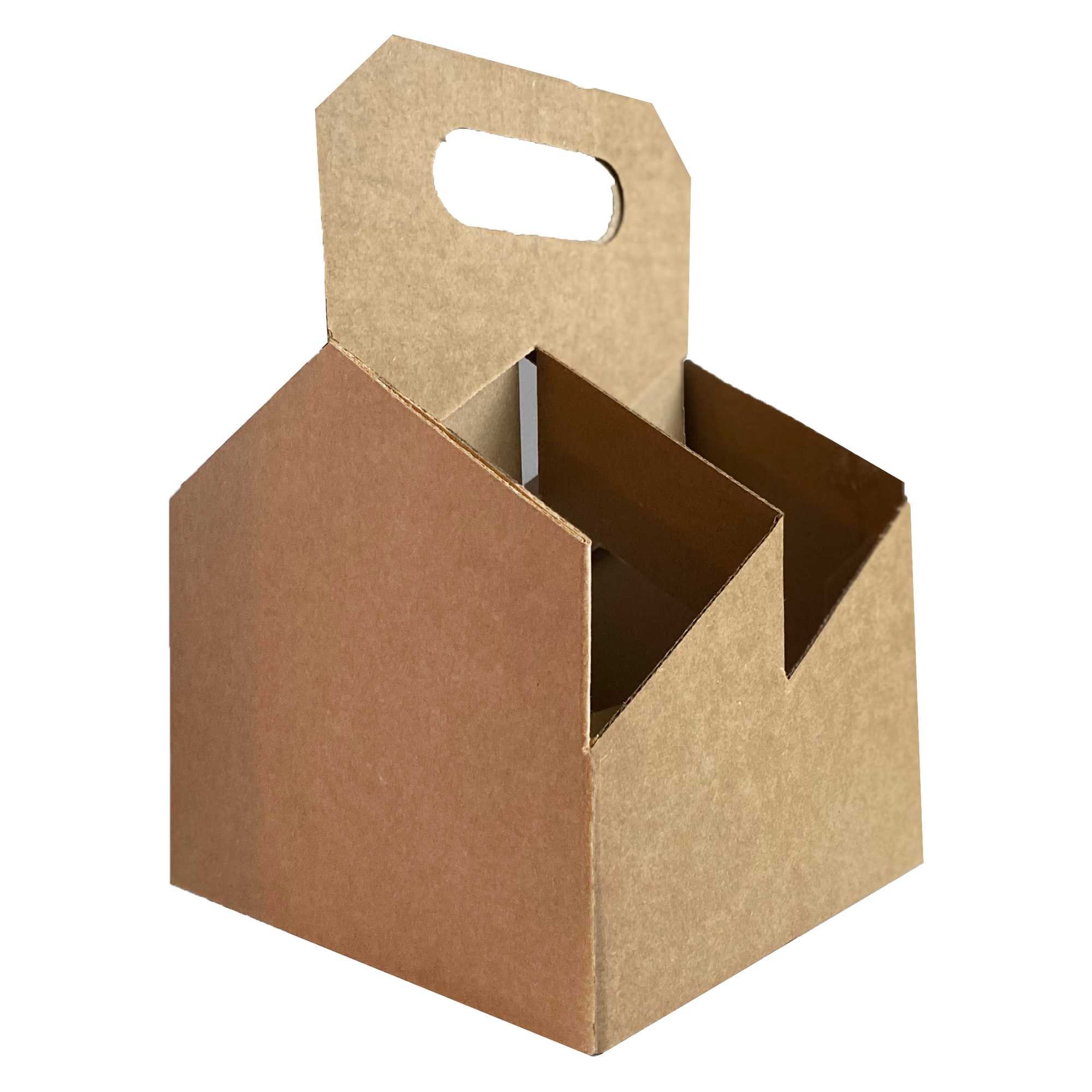 4 Bottle Kraft Cardboard Carrier 750ml Wine/liquor Bottle Carrier or