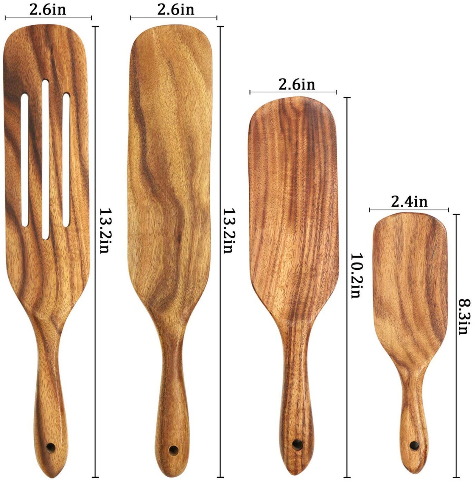 teak spurtle set