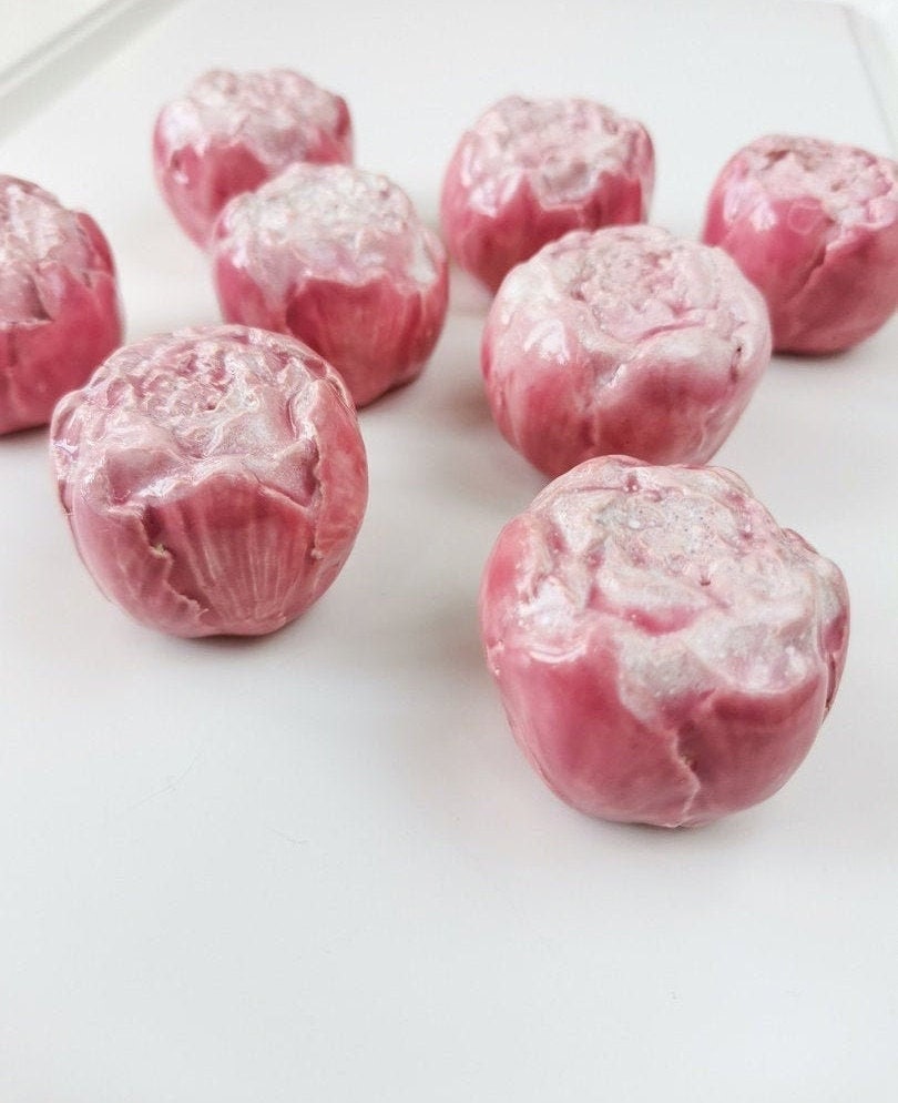 Handbemalte rosa Schrank Griffe / Rose geformt Knopf / Küche | Etsy