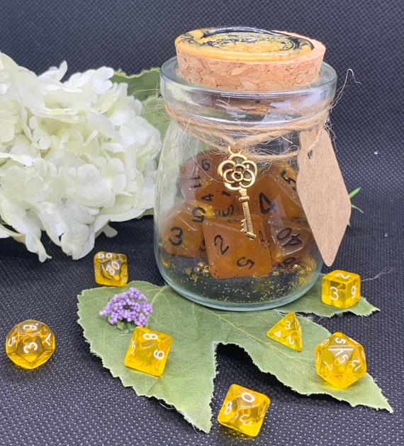 Fool's Gold Dnd Dice Set Bottle Etsy