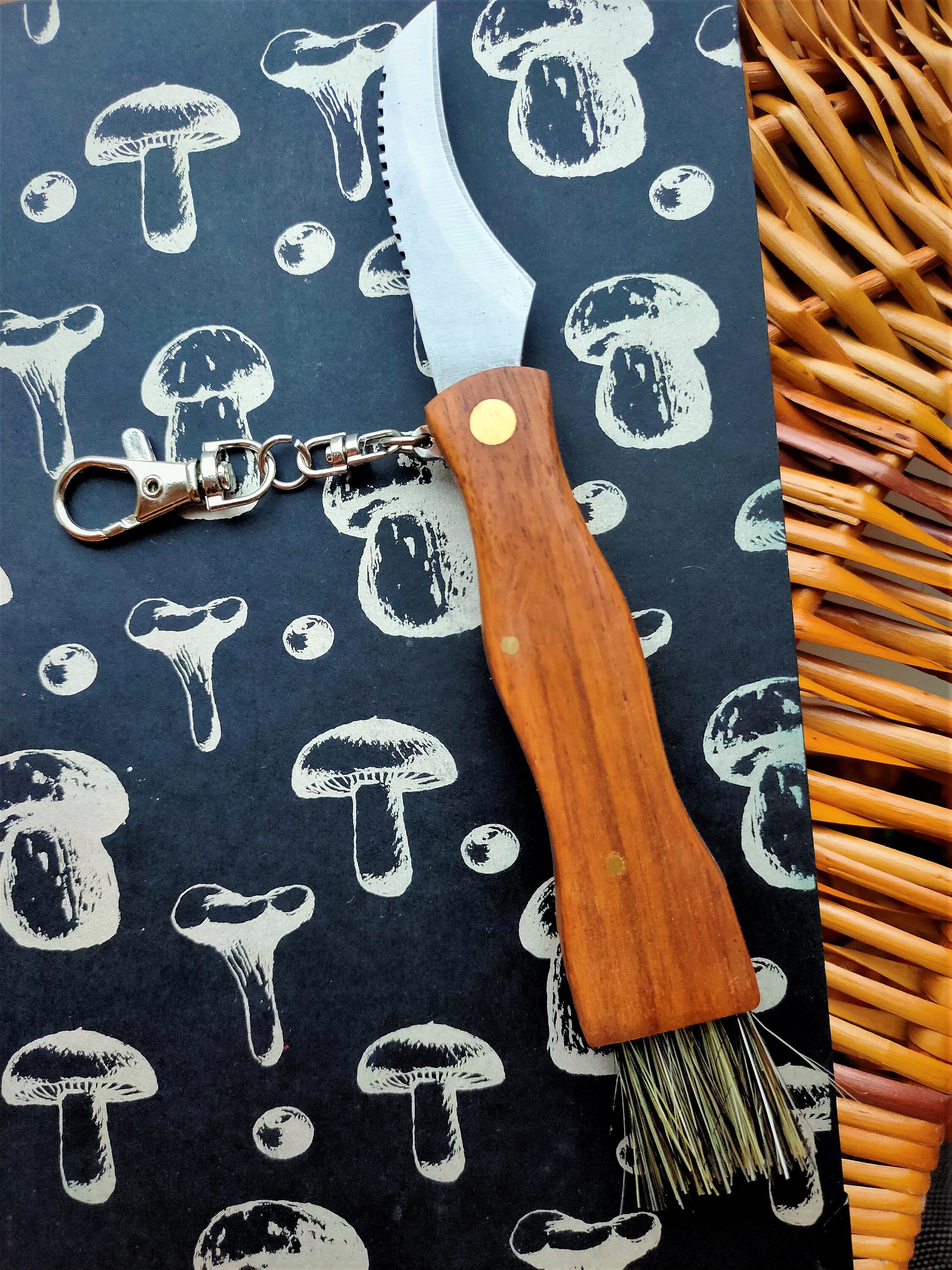 Mushrooms knife wooden mushroom knife with brush Etsy