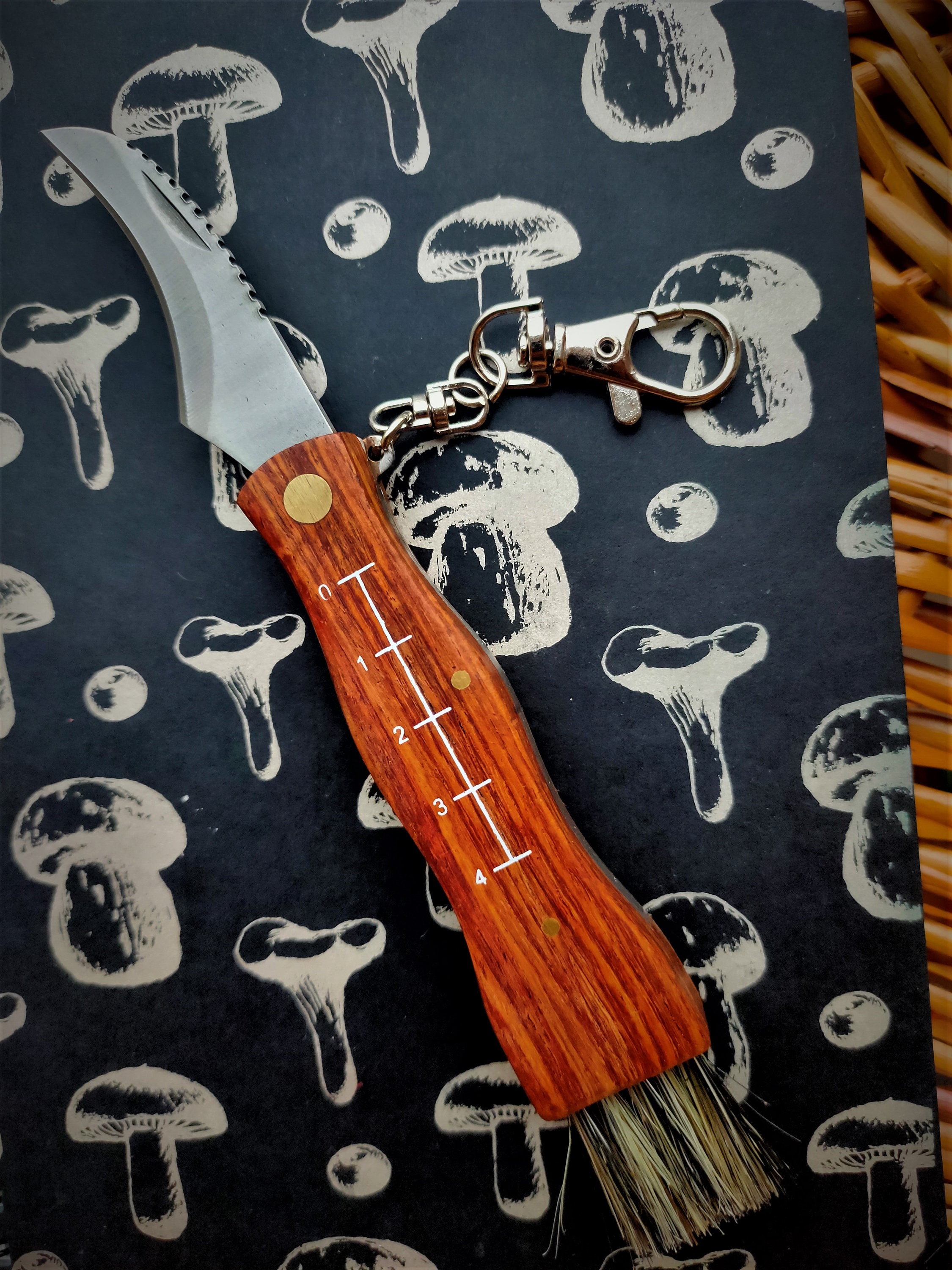 Mushrooms knife wooden mushroom knife with brush Etsy