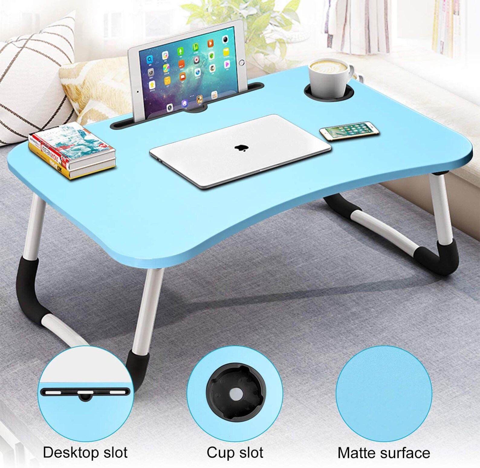 Foldable Lap Desk Multifunction Lap Table with Slot and Cup Etsy