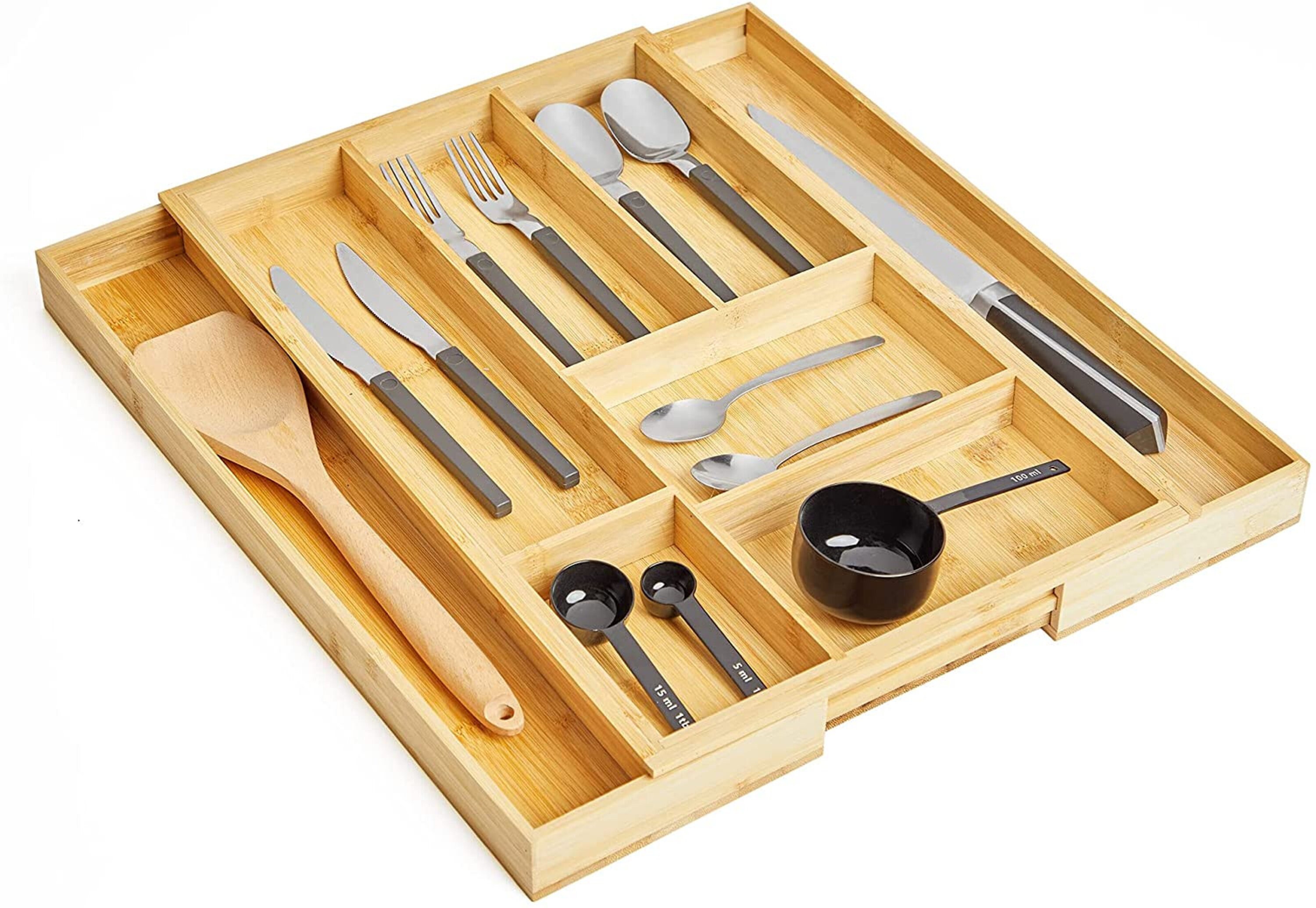 Bamboo Tray Extending Cutlery Drawer Organiser with 68 Etsy