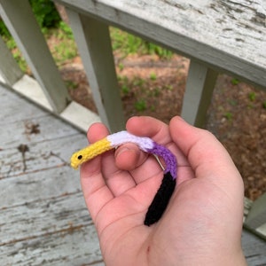 Stuffed animal yarn snake decoration