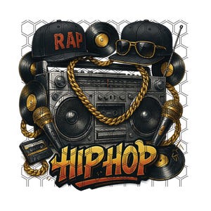 Hip Hop 80s and 90s PNG