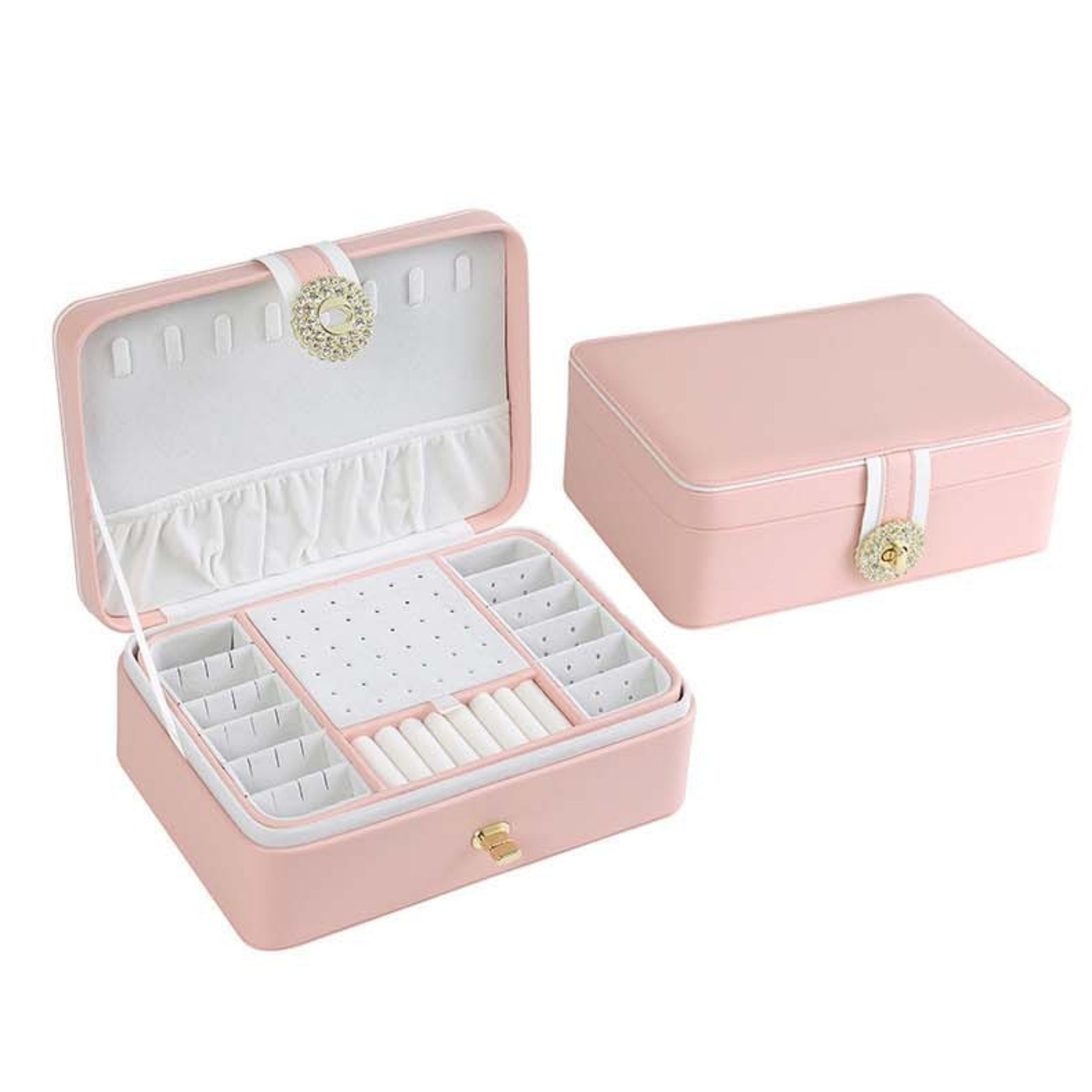 Aesthetic Jewelry Box Double Layer Portable Organizer Ring Etsy