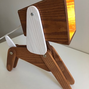 Naughty Wooden Dog Desk Table Night Light Lamp , Home Decor , Gift, Adjustable