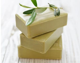 Jabón de aceite de oliva griego hecho a mano, barra de jabón vegana natural