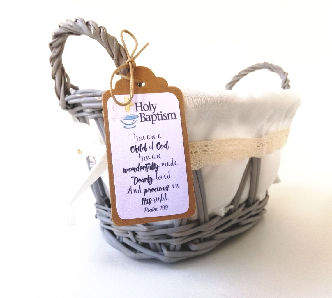 Christening Basket Baptism Basket Infant Baptism Baptism Etsy