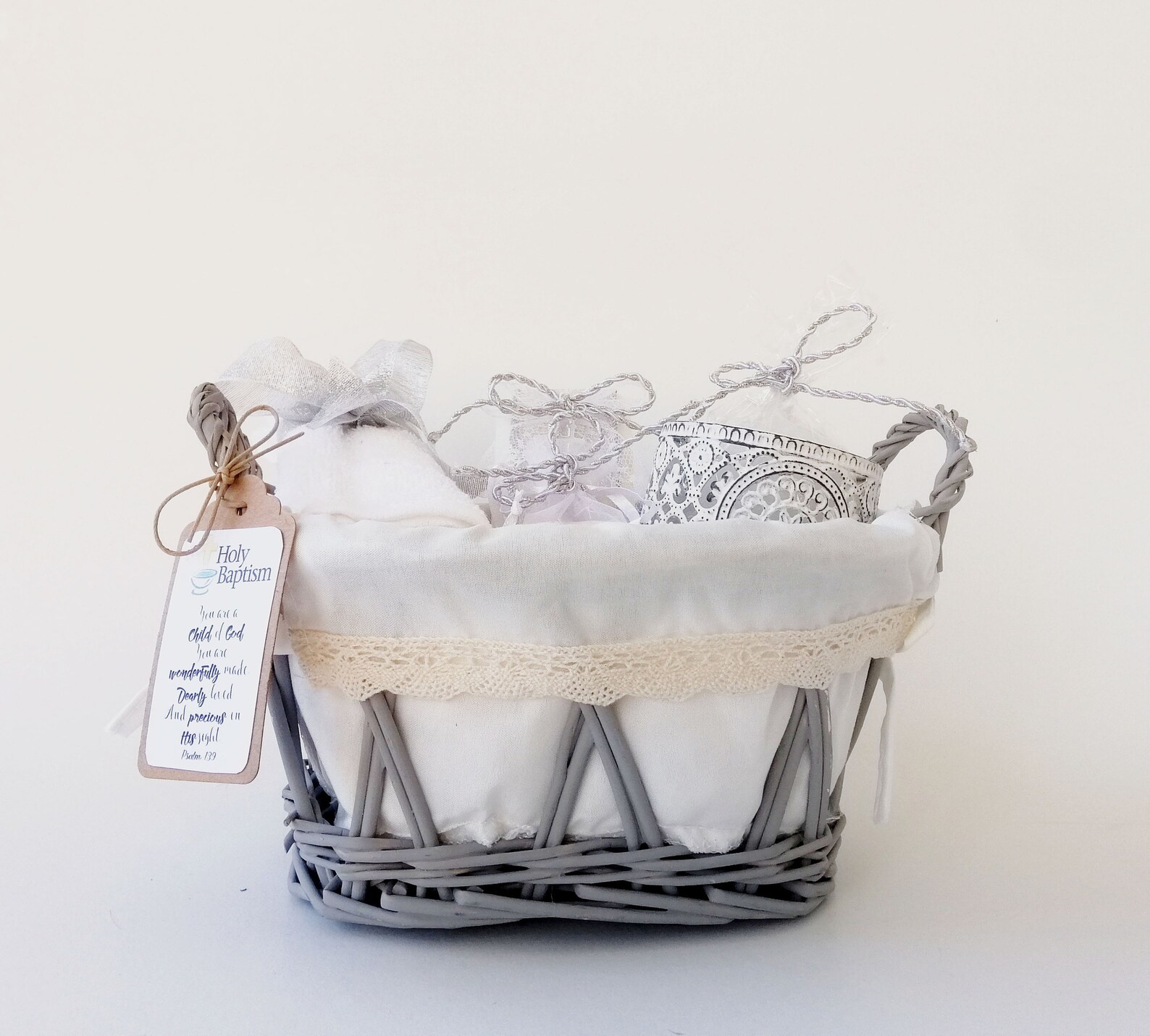 Christening Basket Baptism Basket Infant Baptism Baptism Etsy