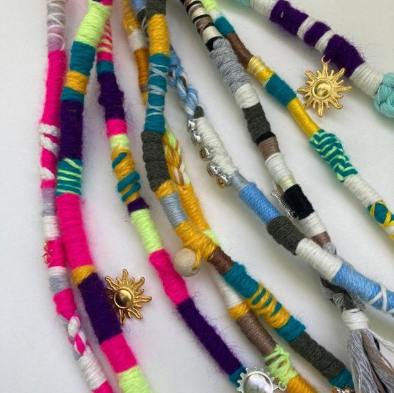 Macrame Boho Hair Wrap Dreadlock Accessories Atebas Hippie Etsy