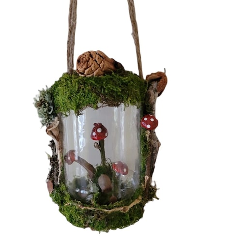 Mushroom Decor Glass Jar Art Ornament Mushroom Decor Etsy Canada