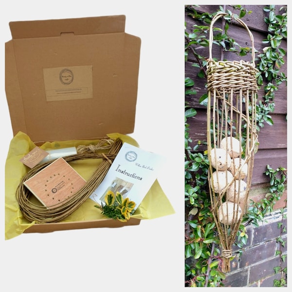 willow craft kit - make your own fat ball bird feeder/craft kit for adult/ 9th anniversary gift/ Christmas craft kit gift