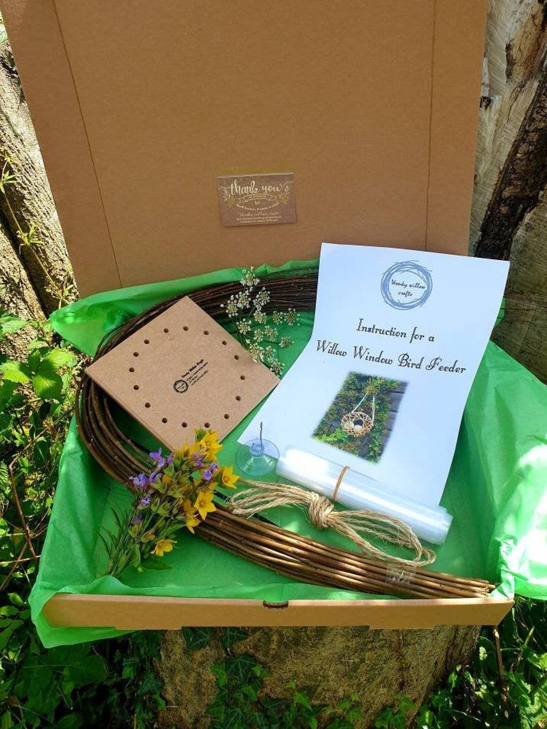 Craft Kit Willow Weaving Make Your Own Window Bird Feeder/9th Wedding Anniversary/ Craft Kit for
