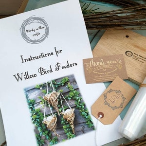 willow craft kit make your own bird feeder/ willow weaving kit /9th wedding anniversary gift/ Christmas craft kit for adults image 5