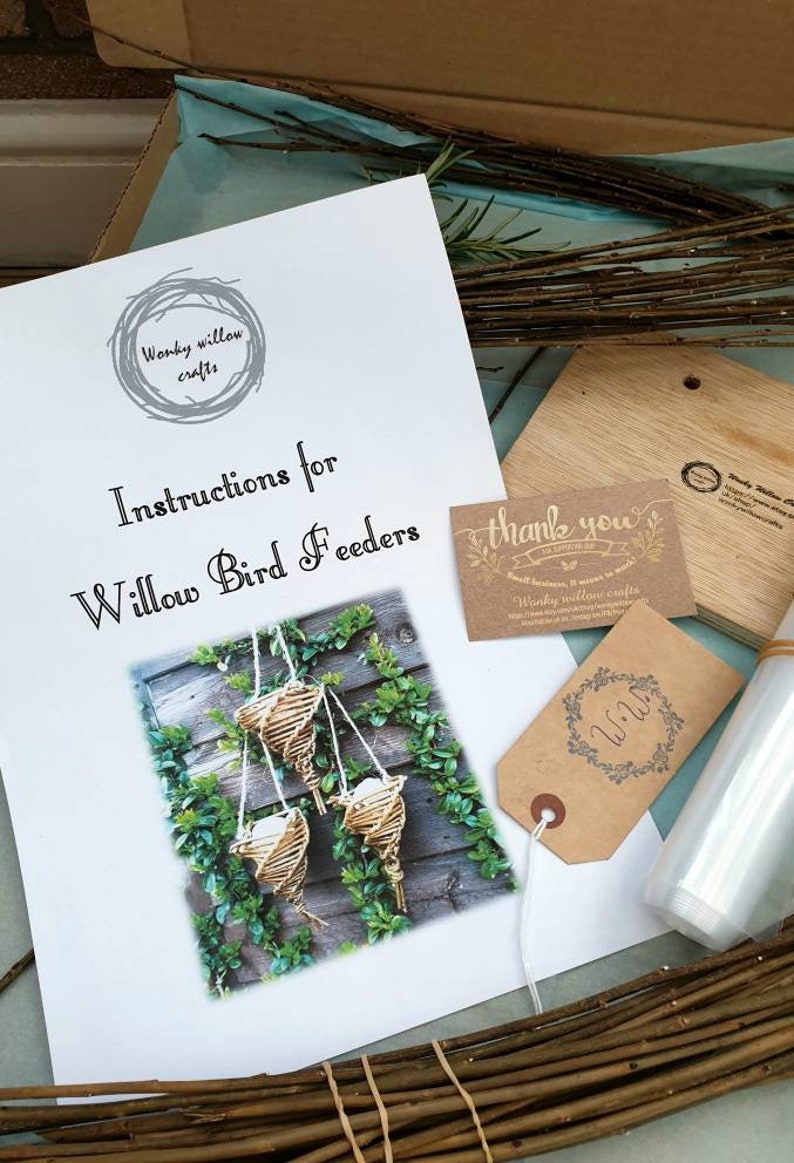 willow craft kit make your own bird feeder/ willow weaving kit /9th wedding anniversary gift/ Christmas craft kit for adults image 5