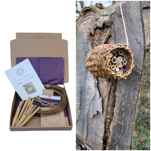 Willow craft kit bee hotel, craft kit for adults, weaving kit, do it yourself gift, diy insect habitat, make your own, adult craft idea