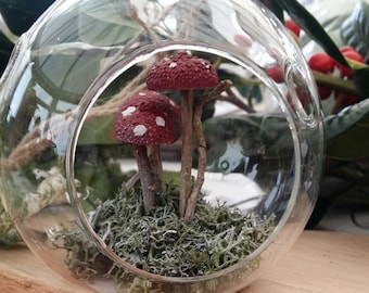 Mushroom ornament / mushroom bauble / mushroom gift for him her/mushroom art/mushroom decor