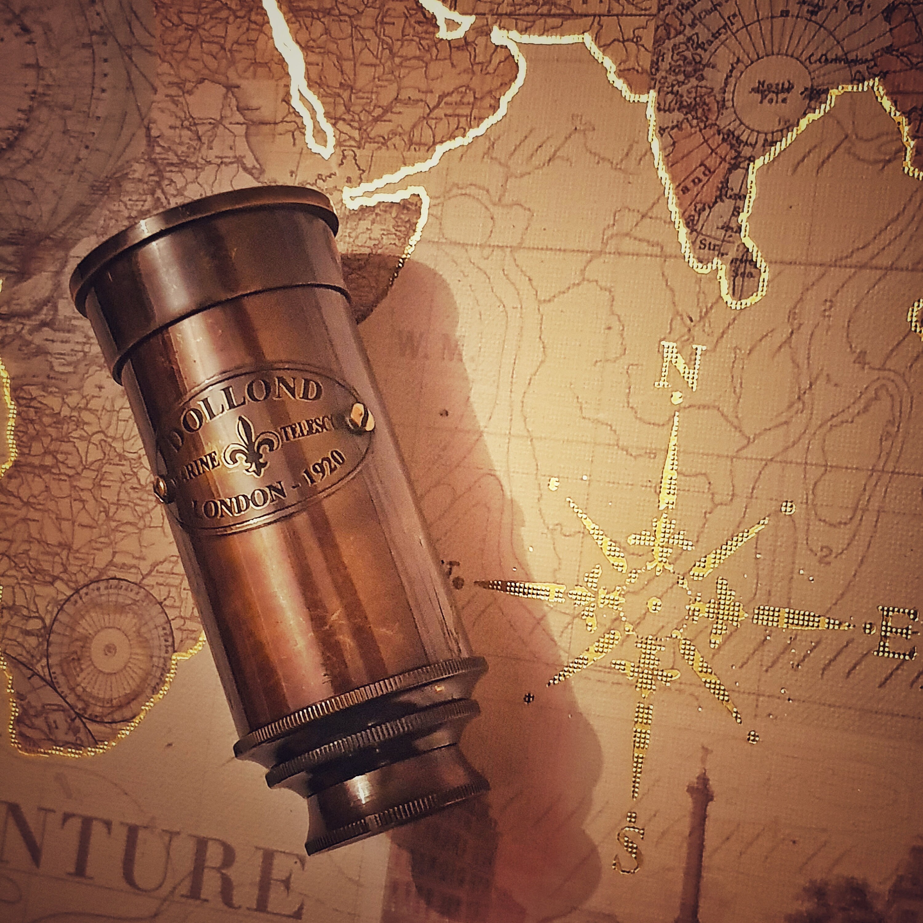 Solid Brass Maritime Pirate Spyglass Telescope - Nautical Antique Reproduction, 20 Inch