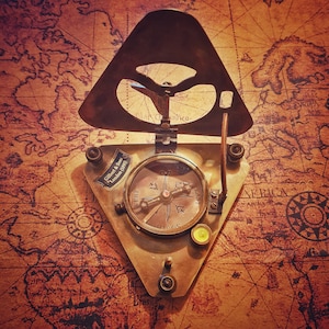 Steampunk Brass Sundial Compass Antique Look