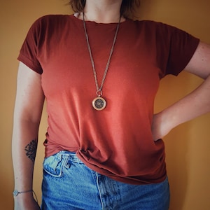 Pendant Compass Stylish Brass Necklace