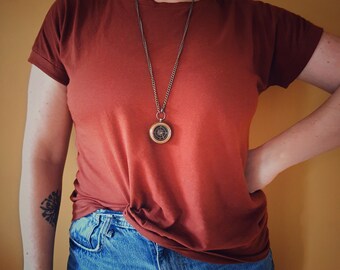 Brass Pendant Compass Necklace Stylish Travel Gift Vintage Style Jewelry