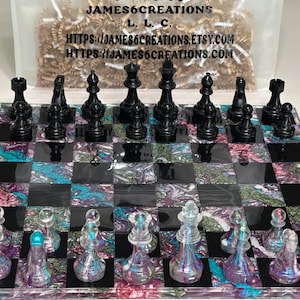 Custom Resin Chess Board 12x12 (Rainbow)