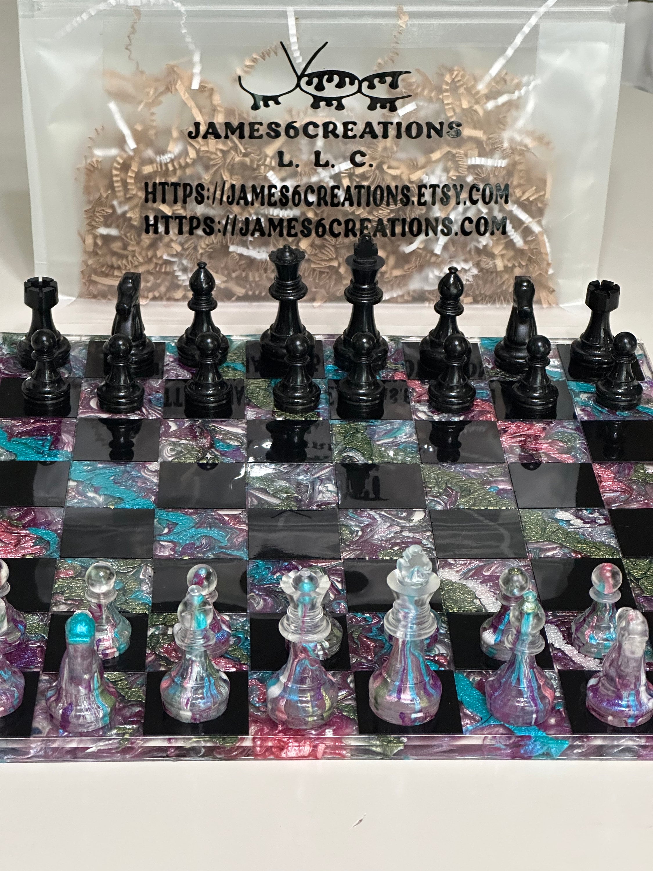 Resin chess board - Etsy 日本