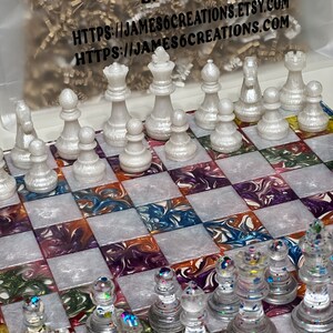 Custom Resin Rainbow Chess Set - Etsy