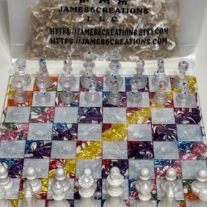 Custom Resin Rainbow Chess Set - Etsy