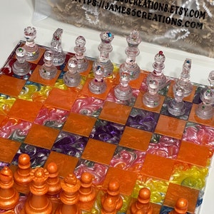 Custom Resin Rainbow Chess Set - Etsy