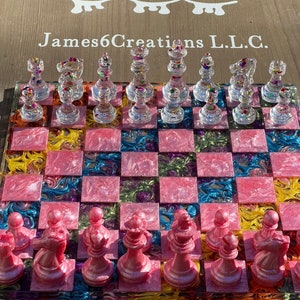Custom Resin Rainbow Chess Set - Etsy