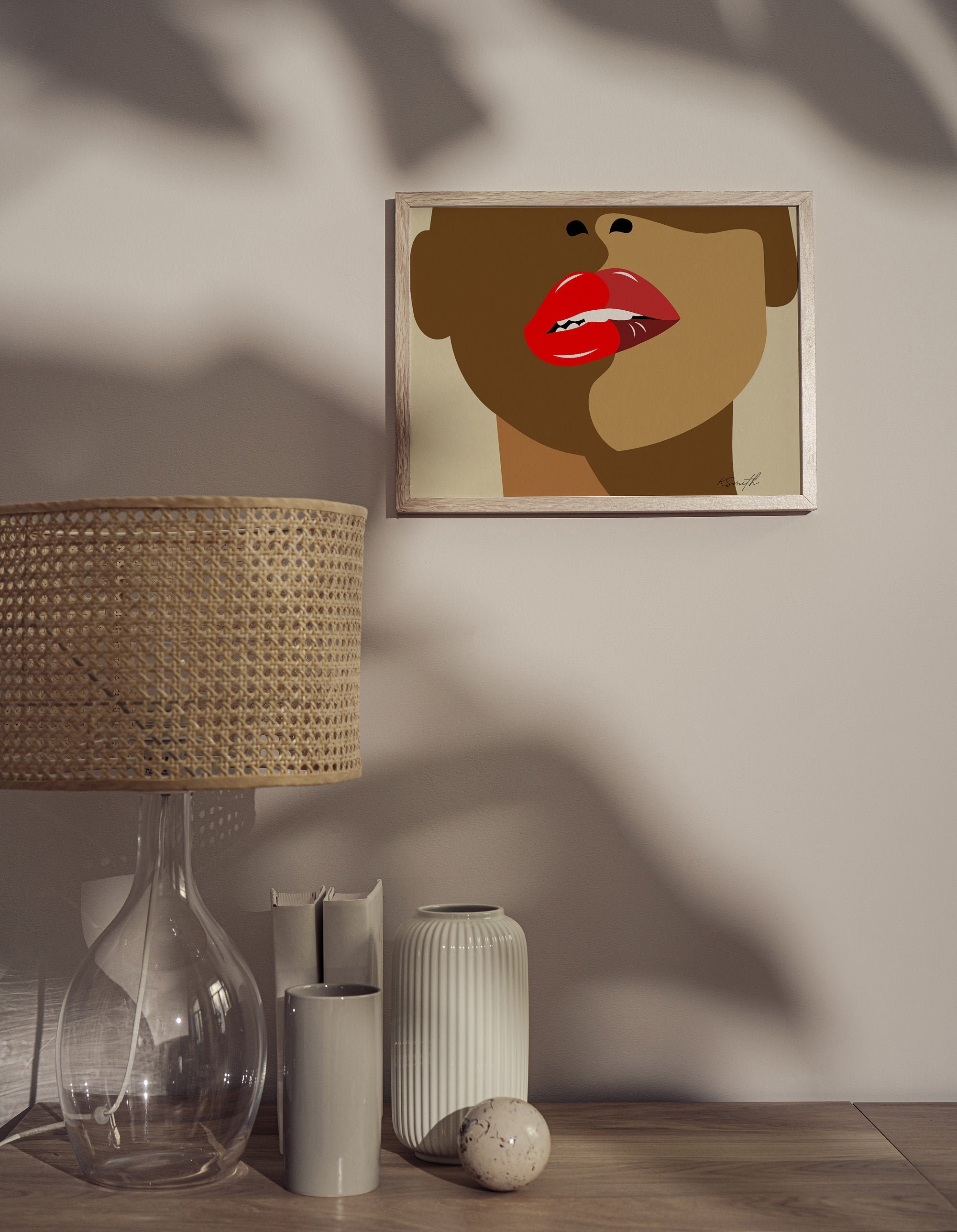 Biting Lip Art Lip Wall Art Lip Wall Art Poster Feminine Etsy UK