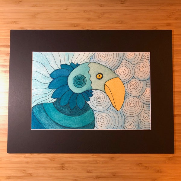 Blue Flamingo  - Original Artwork, 16 x 12