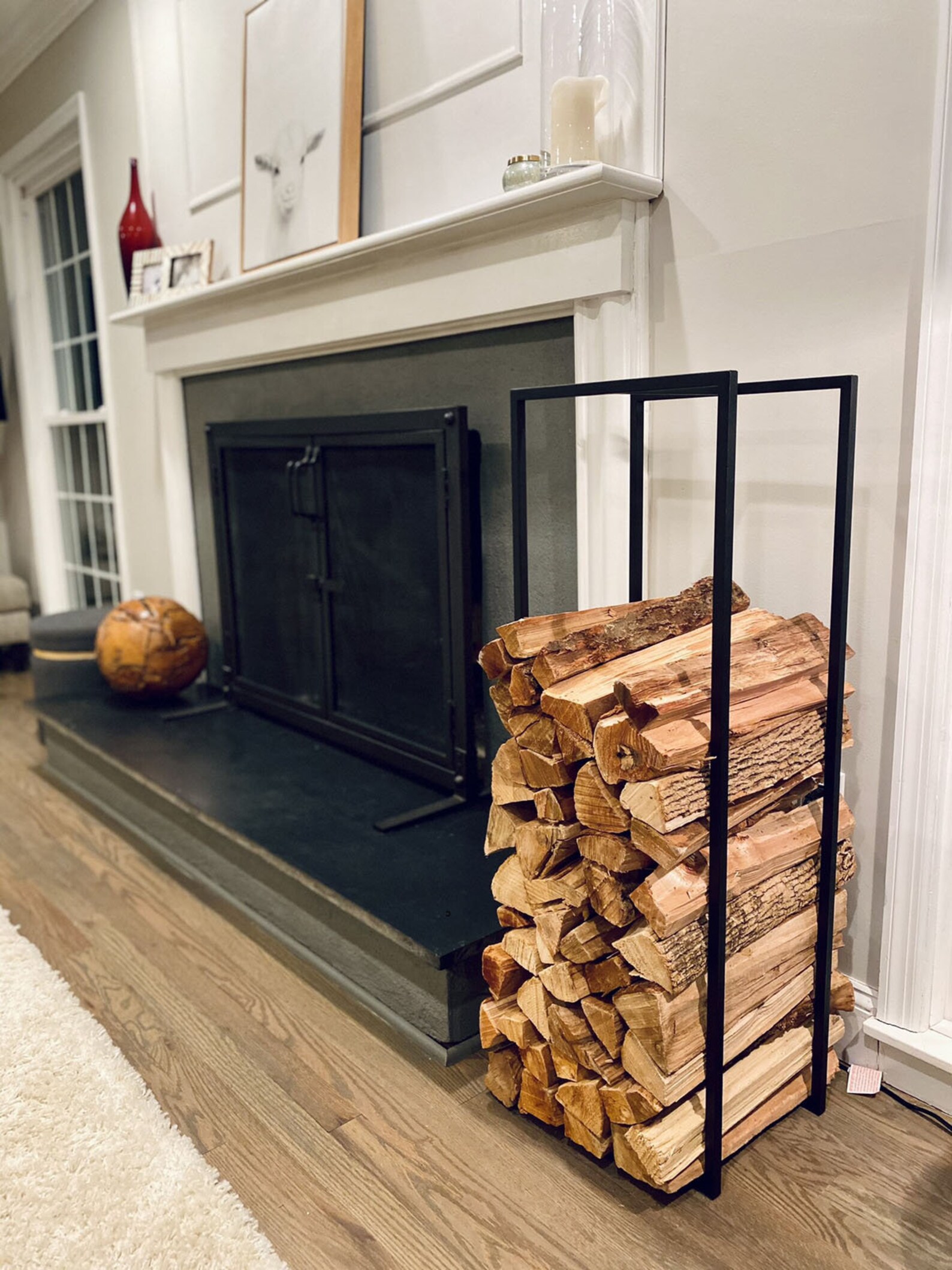 Rectangular Log Holder 40 allwelded Metal Firewood Etsy