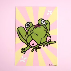 A5/A6 Bikini Frog Prints Glossy Postcards Funny Cute Memes Notecards