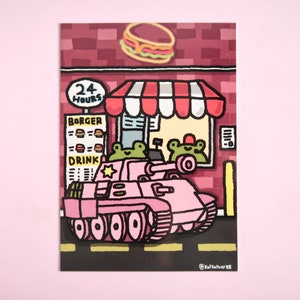 A5/A6 Frog Tank Drive Thru Prints Glossy Postcards Funny Cute Memes Notecards