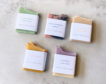 Mini Variety Soap Sampler Set of 5, Handmade Soap Sample Pack, Bestseller Bundle, Travel Size, Soap Testers, Natural Bar Soap for Face