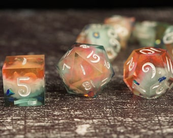 Irisation - Handmade Sharp Edge Polyhedral Dice Set-Dungeons & Dragons