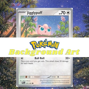 Pokémon Card Extended Art Display – 6x4 Printable Frame Background | Digital Download for jigglypuff 076/094 PDF