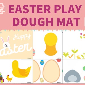 Easter Play Dough Mat, Toddler Easter Activity at Home, Play Doh Mat, Busy Book Printable