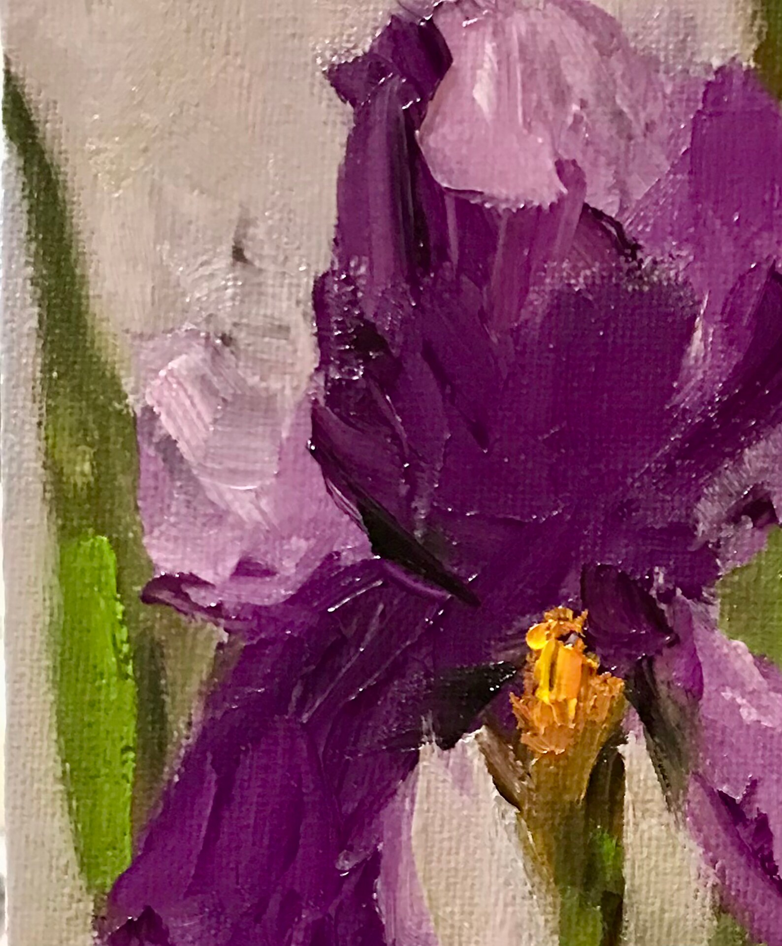 Iris oil painting Original Iris flower wall art Canvas panel | Etsy